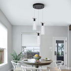 Kitchen Lighting Pendant, Modern Pendant Light with Black Finish, Pendant Lights for Kitchen Island Restaurant, Dining Room(3 Light)