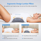 Lumbar Support Pillow for Sleeping Memory Foam Back Lumbar Support Cushion for Lower Back Pain Relief, Back Support Bed Pillow Waist Support Back Sleepers (Dark Grey)