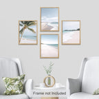 SIGNWIN Poster Bathroom Decor 8"x10"x 4, Wall Art Room Decor Multicolor for Living Room, Bedroom, Office White White Beach Shore Tropical Palm Tree Island Nature Wilderness Realism Landscape