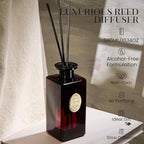 M&SENSE 10.14 oz Large Reed Diffuser Set | Red Camelia Scent Home Oil Diffuser with Sticks |Hotel Collection Non-Toxic Essential Oil |for Bedroom Bathroom Living Room