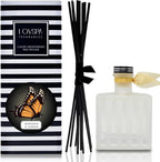 LOVSPA Reed Diffuser Set, Mandarin & Ginger Scented Oil Diffuser with Sticks, Home Fragrance Accessories for Bathroom Shelf Decor, Aroma Diffusers for Home or Office Desk, USA Made