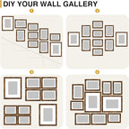 decorUhome Picture Frames Collage Wall Decor for Photo Gallery Display, Assorted Picture Frames set of 10 Including Two 8x10 / Four 5x7 / Four 4x6 for Family Wall Decor, Distressed Brown, 10 Pack