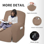 Easy-Going 4 Pieces Oversized Recliner Stretch Sofa Slipcover Sofa Cover Furniture Protector Couch Soft with Elastic Bottom Polyester Spandex Jacquard Fabric Small Checks Camel,X-Large