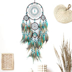 Large Dream Catchers,Boho Handmade Woven Turquoise Dream Catcher Wall Hanging Ornament for Bedroom Living Room Apartment Wedding Party Decor, Festival Blessing Gift (Turquoise)
