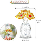 Yellow Glass Flower Bouquet Collectible Figurines Crystal Flower Ornament Wedding Anniversary for Women Wife