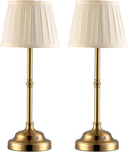 KDG Cordless LED Table Lamp Set of 2, Portables Fabric Shade Desk Lamps, 4000mAh Rechargeable Battery Powered Lighting, Dimmable Light for Dining Room, Bedroom, Bedside, Night Light, Balcony (Bronze)