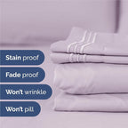 King Size 4 Piece Sheet Set - Comfy Breathable & Cooling Bed Sheets Set - Hotel Luxury Bedding for Women, Men, Kids, Teens, Boys & Girls - Deep Pockets, Soft, Wrinkle Free - Oeko-Tex - Light Lavender