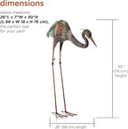 Alpine Corporation 30" Tall Outdoor Rustic Metal Bowing Crane Statue Yard Art Decoration