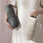 ALMA 13 inch Tall Black Vase Home Decor Trends for 2025, Large Grey Vase for Centerpieces Fits for Mid Century Modern Decor, Ceramic Floor Vases for Black Bathroom, Dining Table, Living Room