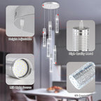 Mini Chandeliers for Kitchen Island Modern Crystal Pendants Light Dining Room Pendant Lighting Fixture High Ceiling Hanging Lights Bedroom Island Kitchen Foyer 6000K White Light Fixtures Chrome