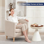 Accent Barrel Chair, Modern Comfy Living Room Chairs with Armrest Small Reading Chair with Cozy Soft Padded for Bedroom Reception Room Cafe,Begie