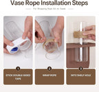 Troartos 3D Textured Boho Abstract Wall Art with Vase, Off-White and Brown Wall Decor with Rabbit Decoration, Neutral Rattan Artwork for Living Room Hallway Dining Room Bedroom Office, 24x24 In