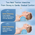 Cervical Neck Pillow: Designed to help alleviate neck discomfort. This neck pillow for sleeping can be used as a cervical traction device, for neck support and shoulder relaxation.. (Blue White)