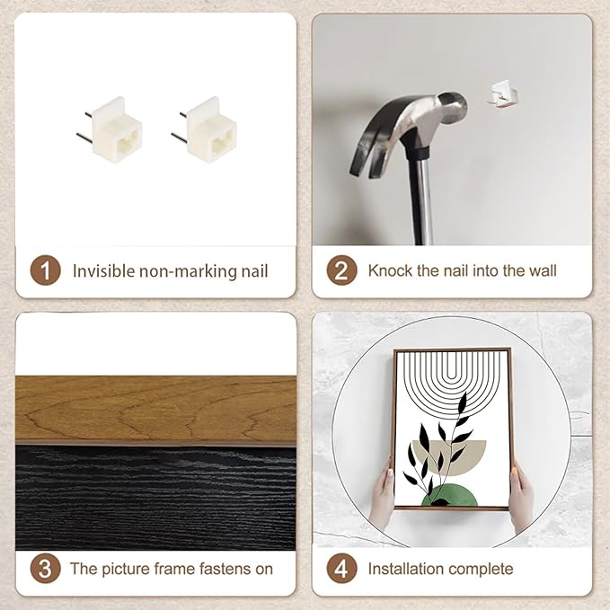 Bwodke Boho Wall Art, Framed Abstract Wall Art, Line Plants Leaf Canvas Wall Decor, Mid Century Sage Green Geometric Pictures Set of 3, Minimalist Paintings, for Bedroom Living Room Bathroom 12"x16"