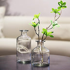 WDHODEC Glass Bud Vases Set of 4, Small Clear Vases for Flowers, Mini Glass Vase Assorted for Rustic Wedding, Floral Arrangements, Home Table Decorations