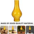 Uonlytech Vintage Decor Glass Lamp Chimney, Chimney Transparent Glass Shade Replacement Oil Lamp Wall Lamp for Vintage and Antique Style Lamps, Yellow Home Decor