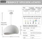 19.7in Wabi Sabi Pendant Lights Kitchen Island Lighting Fixture Ceiling Mount White Modern Japanese Lamp Japandi Chandelier for Dining Living Room Hallway Bedroom Restaurant Hanging Lamp