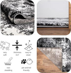 Keen Home Design Area Rugs - 2x3 Non-Shedding, Abstract Rugs for Kitchen, Living Room, Bedroom, Dining Room, Entryway - Size: 2' x 3', Abstract Black