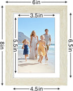 Vittanly 5x7 Picture Frames Set of 9, Shatter Resistant Plexiglass, Display 4x6 Pictures with Mat or 5x7 without Mat, Photo Frames for Wall or Tabletop, Engineered Wood, Cornsilk