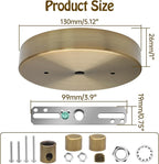 Biaungdo 5 Inch Ceiling Lighting Canopy Kit, Gold Pendant Light Canopy Kit Metal Chandelier Ceiling Light Plate Cover with All Mounting Hardware for Chandelier Pendant Lighting Fixtures
