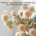 Fake Flowers in Vase for Centerpieces, Faux Flowers in Modern Ceramic Vase Set of 3 with 8 Artificial Autumn Chrysanthemums Home Decor