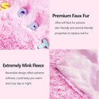 GONAAP Fuzzy Faux Fur Throw Blanket Twin Size Light Pink Super Soft Cozy Plush Fuzzy Shaggy Blanket for Couch Sofa Bed (Light Pink, Twin(60"x80"))