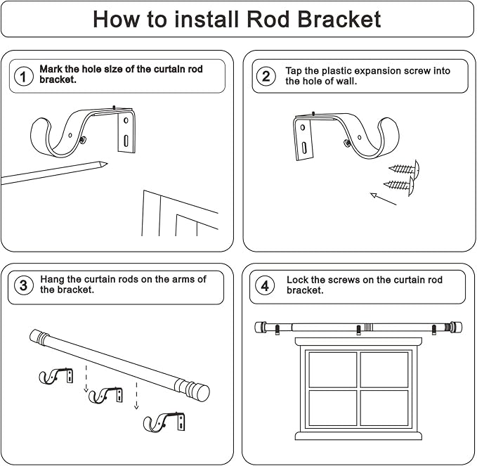 Curtain Rods for Windows 16 to 240 Inches Adjustable Length 1 Inch Diameter Window Curtain Rod with Aluminium End Cap, Brushed Nickel