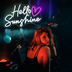 Hello Sunshine Neon Signs for Wall Decor White LED Neon Sign for Room Neon Light Sign for Wall Decor Birthday Party USB Powered