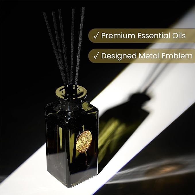 M&SENSE 10.14 oz Large Reed Diffuser Set | Bamboo Scent Oil Diffuser with Sticks | Hotel Collection Non-Toxic Essential Oil |for Bedroom Bathroom Living Room