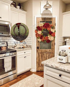 Fall Wreaths for Front Door, 24 inch Autumn Wreath with Hydrangeas Berries Large Fall Door Wreath Artificial Hydrangea Flowers Wreaths Autumn Decorations for Farmhouse Thanksgiving Harvest Door Wall