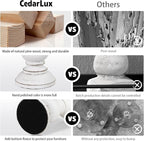 Candle Holder for Pillar Candle Set of 2, Farmhouse Wood Candle Holder, Rustic Wooden Candle Stand, Vintage Wooden Candlestick Holders Decorative for Living Room, Table Centerpiece, Antique White