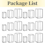 Glass Hurricane Candle Holder Large - Hewory 18pcs Black Rectangle Flower Holders Centerpiece for Table, Tall Floor Square Pillar Candle Lantern for Wedding, Anniversary, Party, Fireplace, Dining Room