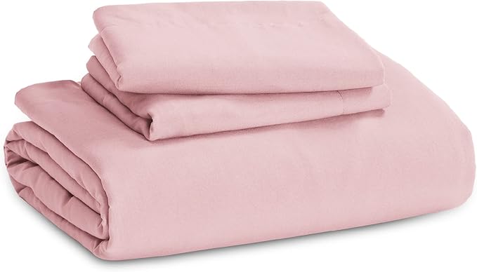 Bedsure Pink Duvet Cover Queen Size - 3 Pieces Prewashed Cotton-Like Extra Soft Bedding Set, Includes 1 Duvet Cover 90x90 Inches with Zipper Closure & 2 Pillow Shams, Comforter Not Included