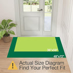 LUMI Ultra Thin Door Mat for Entryway,48"x72" Low Profile Non Slip Rubber Backing Indoor Doormat, Easy Clean Welcome Entrance Mat for Inside House, Patio, Beige