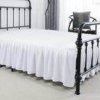 Bed Skirt Ruffled Bed Skirt with Split Corners, 18 Inch Drop Dust Ruffle Bed Skirt with Platform, White,King Size