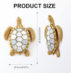 Vintage Wall Sculpture Animals Turtle Mirrors - Gold Resin Glass Wall Decor, Perfect for Victorian and European Themed Homes