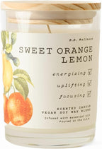 | B.B. Wellness | Hand Poured Soy Wax | Made in Small Batches | 40 Hours | 9 oz | Infused with Natural Essential Oils | Vegan (Sweet Orange Lemon)