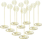 Place Card Holders - 10pcs 8.6" Tall Table Card Holders Table Number Holders Table Picture Stand Wire Photo Holder for Place Cards Wedding Party Office Desk Name Memo Menu Clips (Gold)