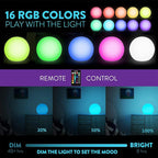 Mr.Go 10" Ultra-Fun Waterproof RGB Color-Changing LED Ball Light Orb Globe Lamp, Dimmable 16 Colors 4 Modes, Ideal for Kids Night Light Party Outdoor Pool Garden Patio Ambient Decorative Lighting