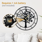 30inch/76cm Extra Large Tree of Life Wall Clocks for Living Room Decor,Bedroom,Battery Operated,Metal,Decorative,Analog,Silent,Non Ticking Wall Clock,Room Wall Decor (Tree of Life, 30 inches)