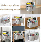 2-Pack Bedside Caddy, Bedside Hanging Storage Organizer for College Dorm Beds, Bunk Beds and Hospital Beds Rails, The Hanging Basket Can be Placed Magazine, Books, Phones,kettle, Glasses (Grey)