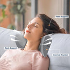 PouHenier.jh Ergonomic Headrest Pillow for Recliner Chair Sleeping Neck Support, Memory Foam Head and Neck Cushion Pillow with Adjustable Velcro for Sofa, Couch, Office Chair, Side and Rear Pockets