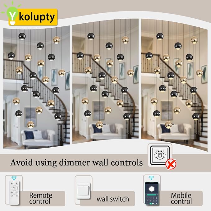 Rectangular Chandelier Crystal Balls Chandeliers Flush Mount Ceiling Light for Dining Room Living Room High Ceiling Chandelier for Staircase Foyer Entryway Black and Gold Chandeliers 2700k-6000k