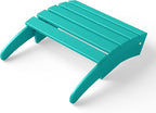 WestinTrends Outdoor Ottoman, Patio Adirondack Ottoman Foot Rest, All Weather Poly Lumber Folding Foot Stool for Adirondack Chair, Widely Used for Outside Porch Pool Lawn Backyard, Turquoise