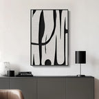 Framed Black and White Abstract Wall Art, Modern Large Canvas Paintings Artwork for Walls, Minimalist Abstract Lines Art Prints Pictures for Living Room Hallway Bedroom Office Bathroom Art Wall Decor 24x36 Inch