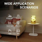 Set of 2 Small Gold Bedside Table Lamp with Maple Leaf Pattern Shade (Bulb Included)