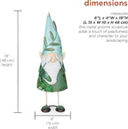 Alpine Corporation MCC798HH See No Evil Metal Gnome Decor, Whimsical Playful Décor for Patio & Garden, 19" H, Green