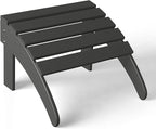 WestinTrends Outdoor Ottoman, Patio Adirondack Ottoman Foot Rest, All Weather Poly Lumber Folding Foot Stool for Adirondack Chair, Widely Used for Outside Porch Pool Lawn Backyard, Gray