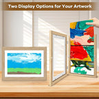 3 Pack Kids Artwork Frames 10x12.5 Inch Changeable Kids Art Frame with Front Opening for Art Display, Horizontally Vertically Wall Mount for Kids Drawing & School Projects (Wood)