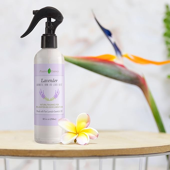 Lavender Room and Linen Spray – Natural Pillow Mist with Pure Lavender Essential Oil, Calming Home Fragrance, Sleep Spray, Bathroom Freshener, Fabric and Air Freshener – 8.5 fl oz